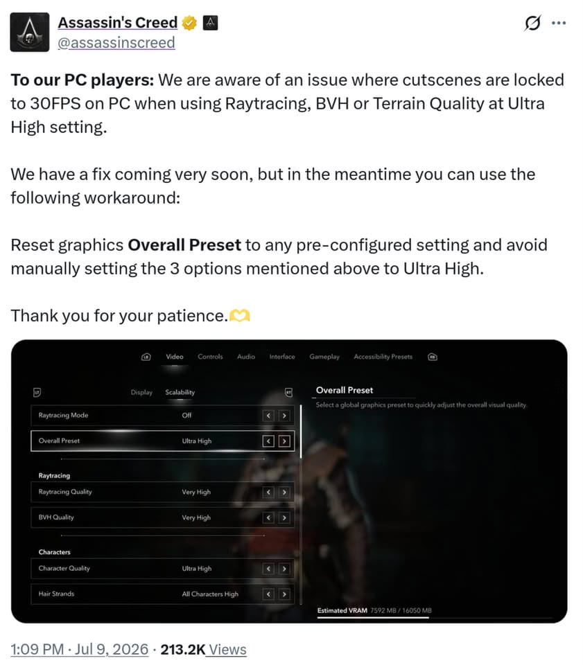 assassin's creed official tweet